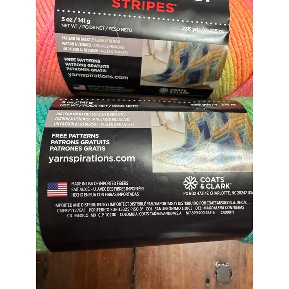 Red Heart Super Saver Stripes Yarn Retro Stripe 3 Skeins Acrylic Knit Crochet - Picture 3 of 6